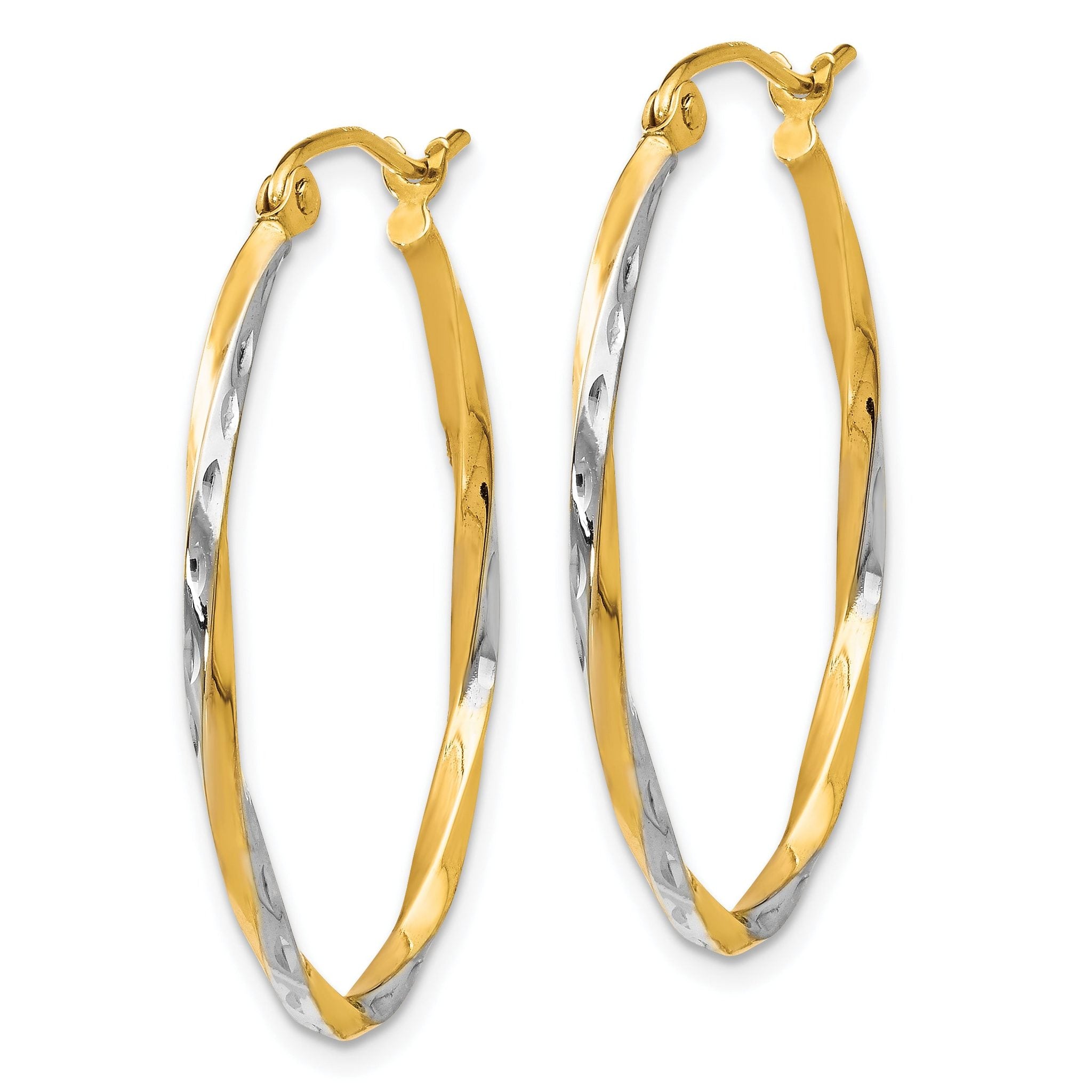 Oval Hinged Hoop Earrings in 10K Yellow Gold
