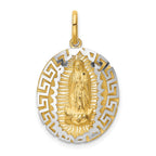 14K Two-Tone Our Lady of Guadalupe Pendant with Polished Finish
