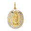 14K Two-Tone Our Lady of Guadalupe Pendant with Polished Finish