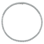 14k White Gold 83 carat Lab Grown Diamond VS+ F+ Complete Round 22 inch Straight Tennis Necklace