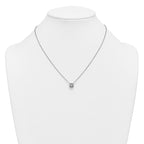 14k White Gold 1 1/2 carat Certified Lab Grown Diamond VS+ F+ Cushion Complete 18 inch Bezel Set Necklace