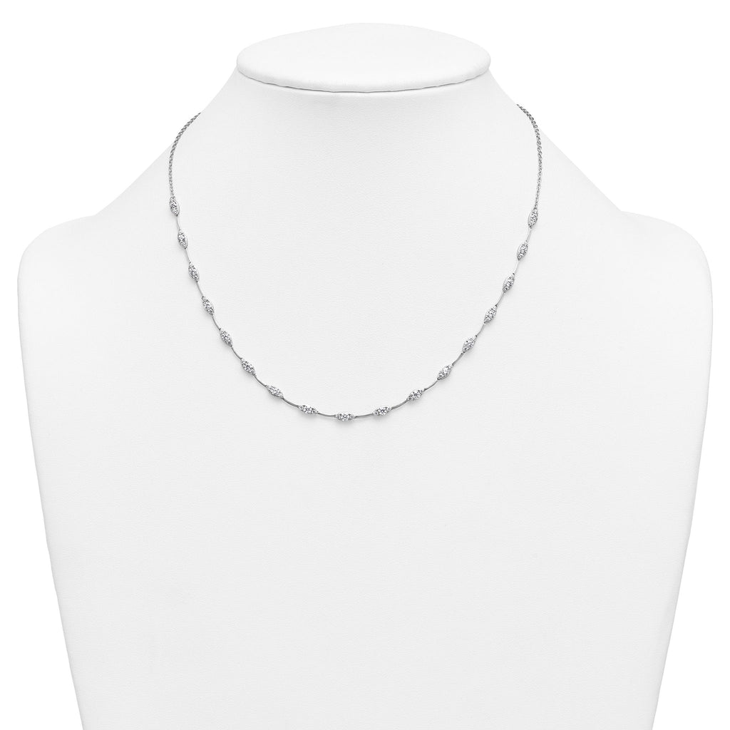 14k White Gold 2 carat Lab Grown Diamond VS+ F+ Complete 18 inch Fashion Tennis Necklace