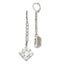 1928 Silver-tone White Crystal Leverback Dangle Earrings