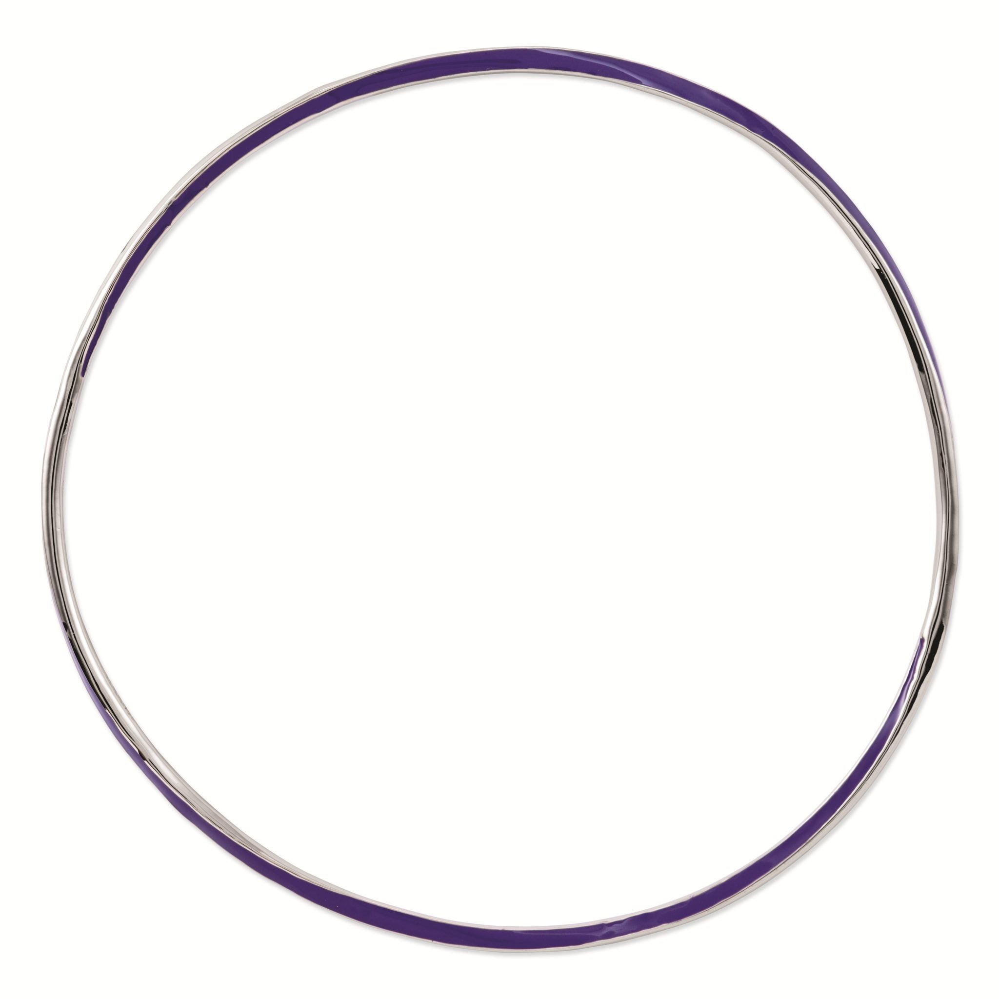 Sterling Silver Stackable Expressions Twisted Purple Enamel Bangle Secondary image