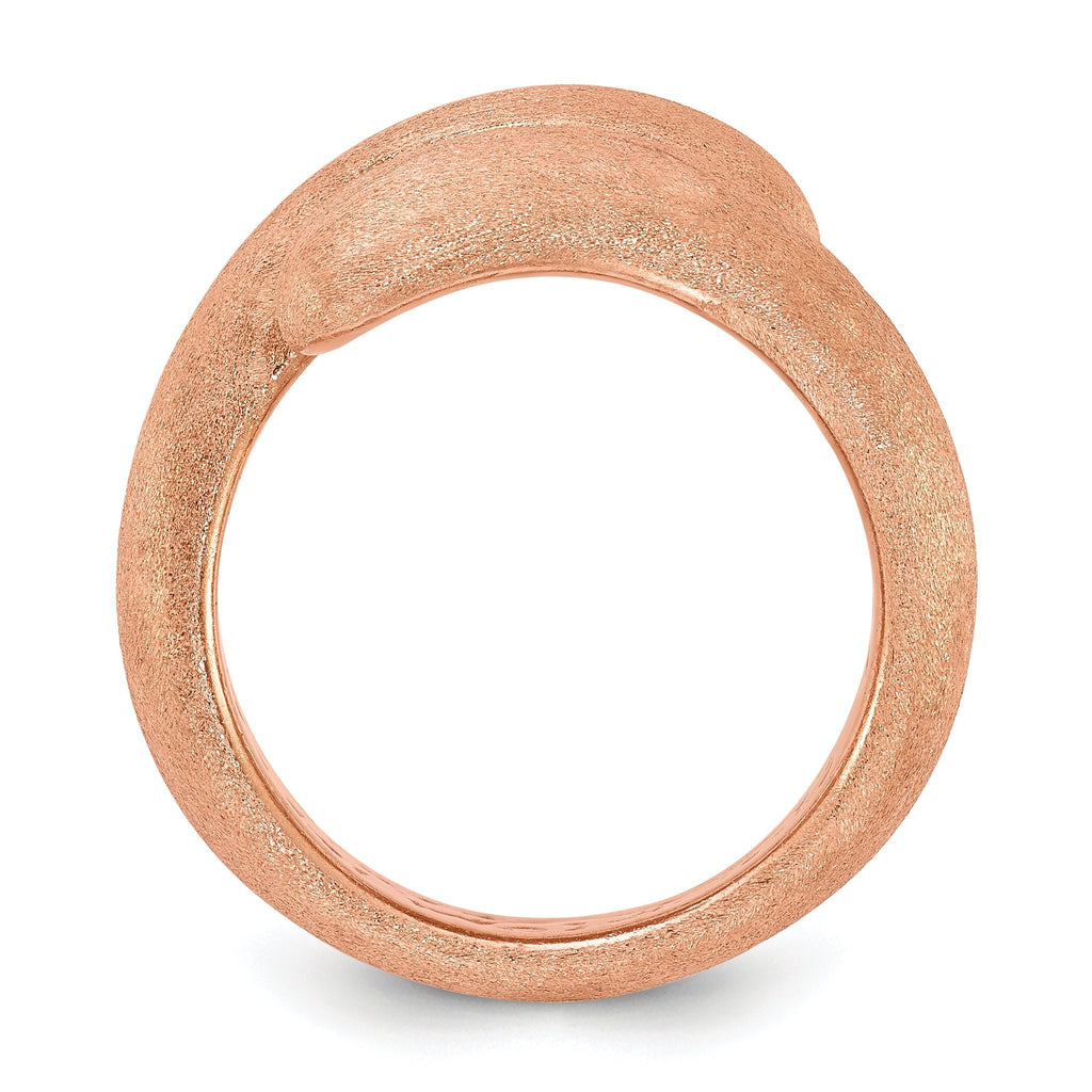 Sterling Silver Rose-tone Satin Size 8 Ring