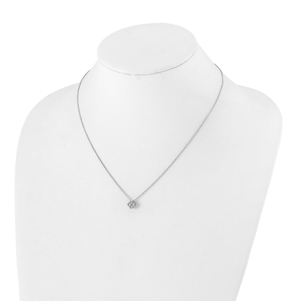 10k White Gold 1/4 carat Lab Grown Diamond VS/SI+ G+ Complete 18 inch Bloom Pendant Necklace