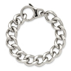 Chisel Stainless Steel Polished 8.5 inch Large Curb Link Bracelet