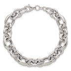 Sterling Silver Polished and Greek Key Links 7.5 inch Bracelet