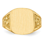 10k 14.0x12.5mm Closed Back Men's Signet Ring