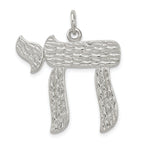 Sterling Silver 925 Chai Pendant with Polished Palladium Finish
