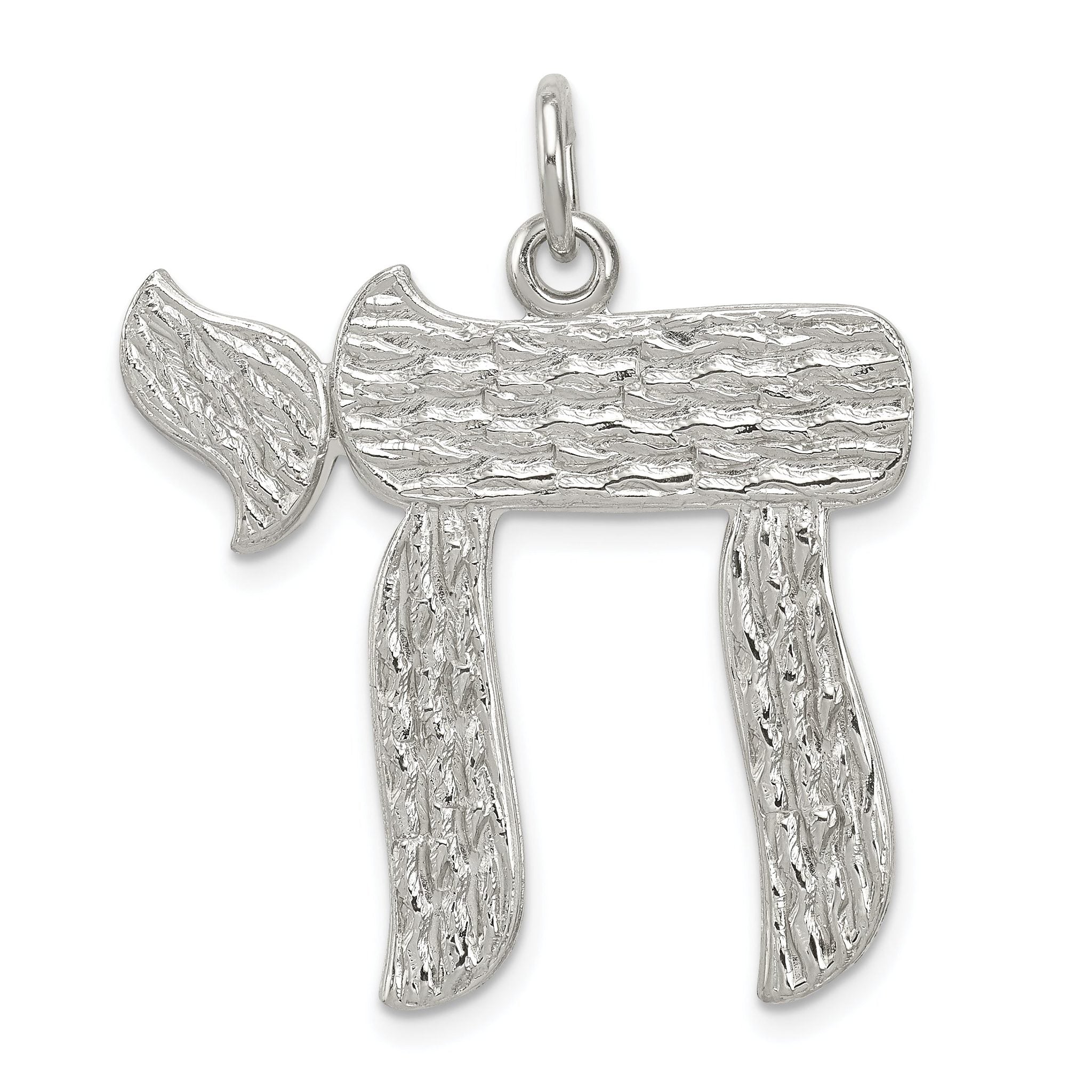 Sterling Silver 925 Chai Pendant with Polished Palladium Finish