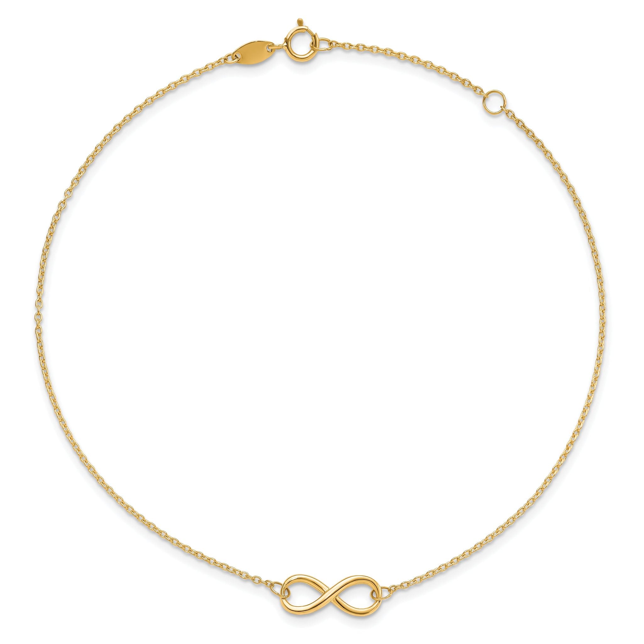 10K Polished Infinity with 1in ext. Anklet