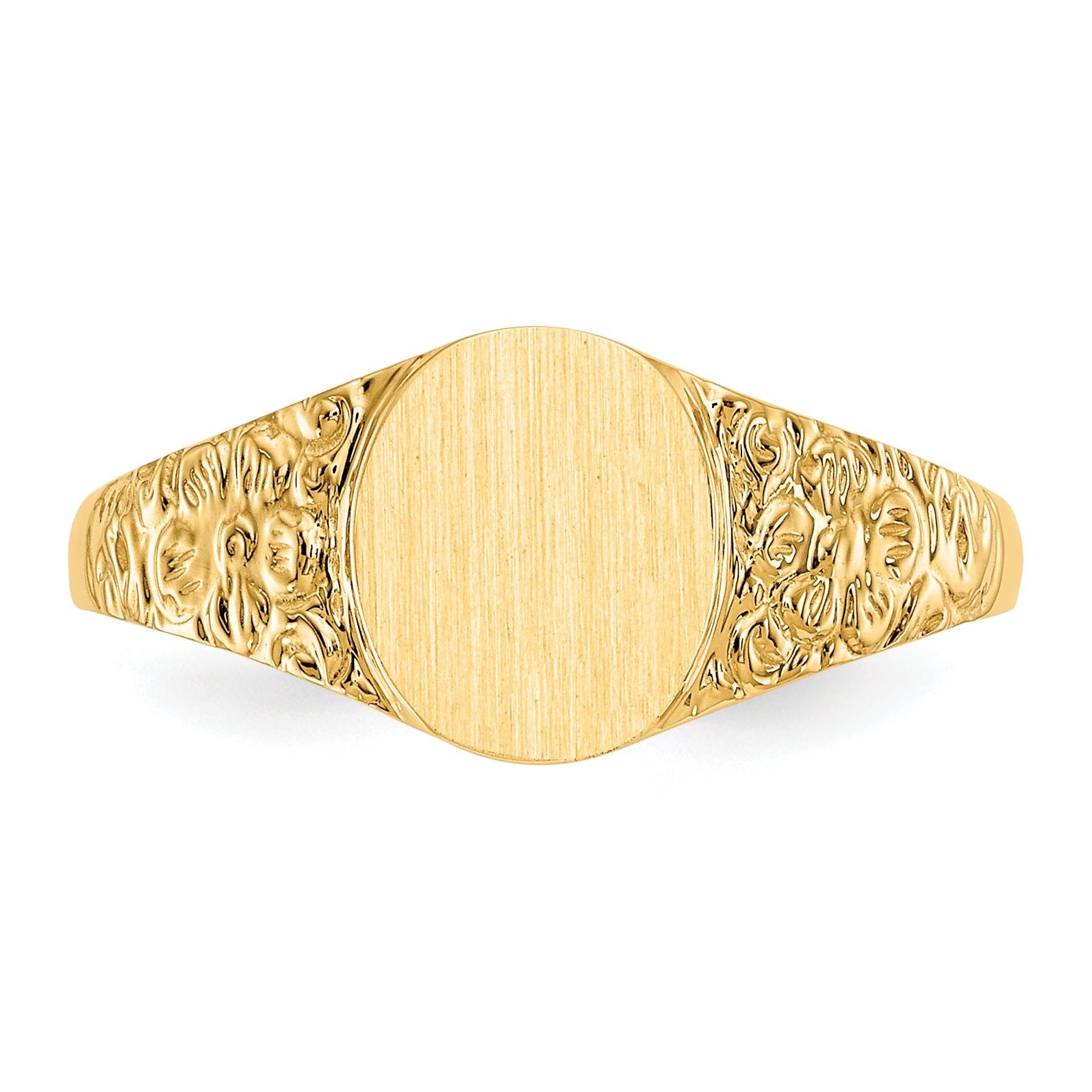 14k 7.0x8.0mm Closed Back Signet Ring