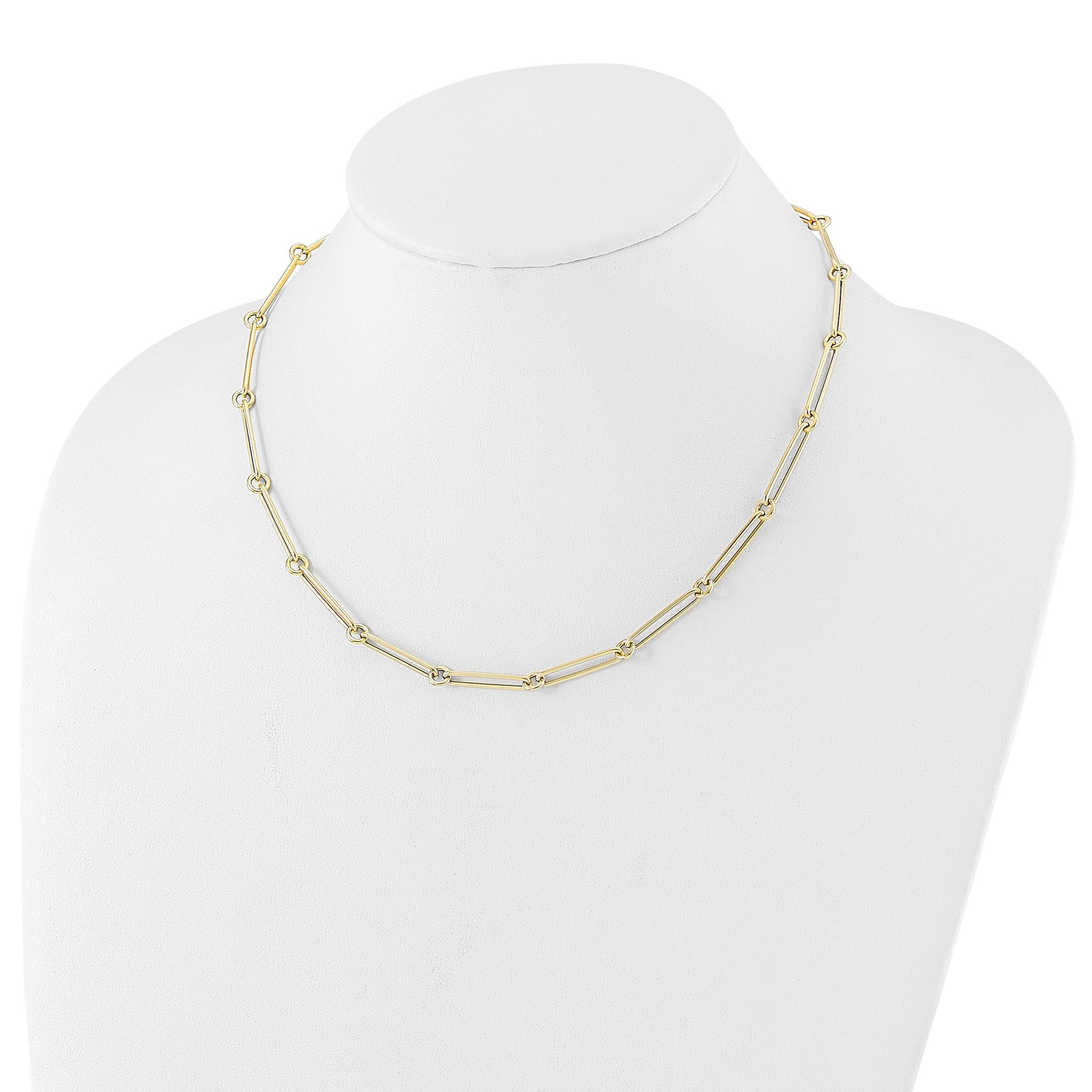 14K Polished Hollow Paperclip Link Necklace Secondary image