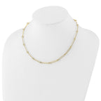 14K Polished Hollow Paperclip Link Necklace