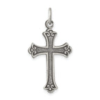 Sterling Silver 925 Antiqued Cross Pendant with Polished Finish