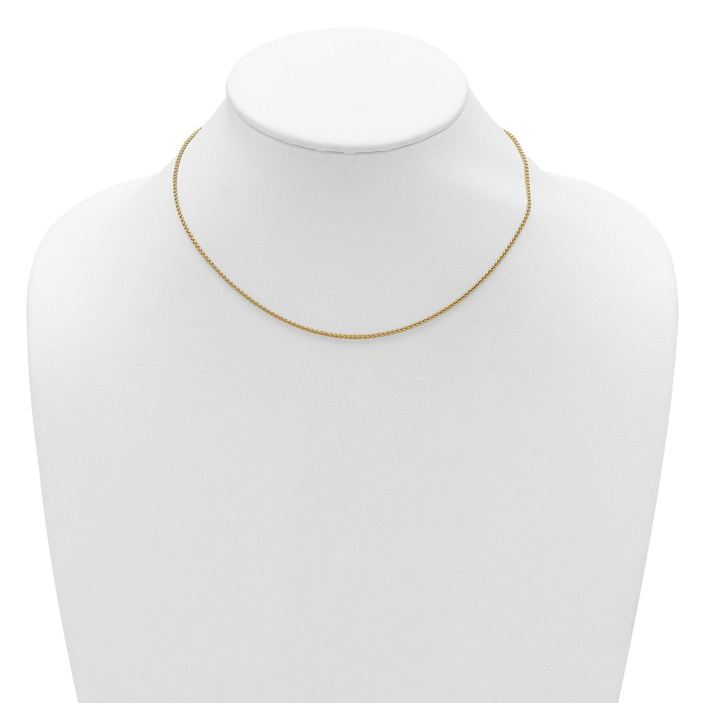 Sterling Silver Gold-plated 1.5mm Spiga 1in+1in Adjustable Chain