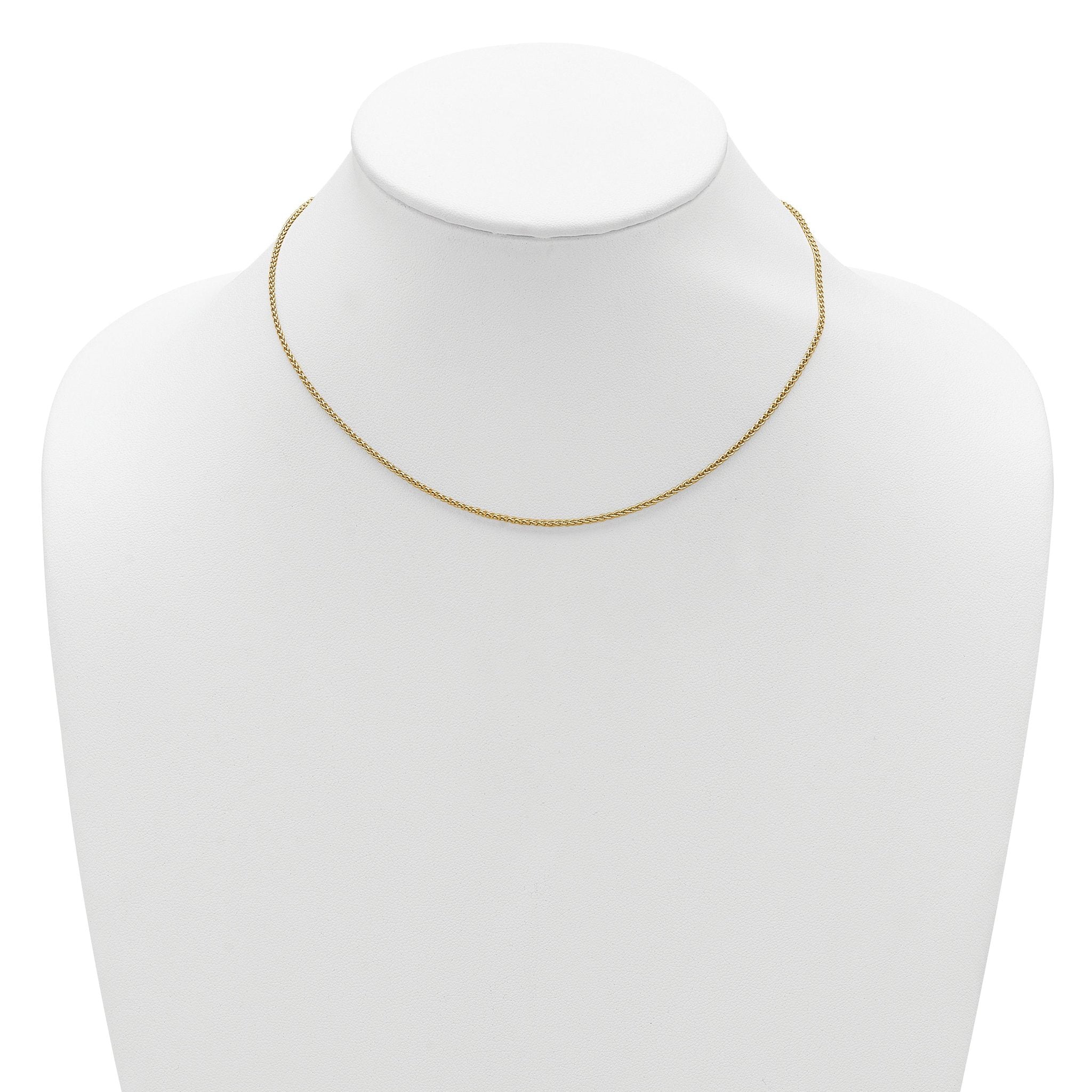 Sterling Silver Gold-plated 1.5mm Spiga 1in+1in Adjustable Chain