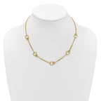 14K Polished 2-Strand Double Circle w/ 2in Ext. Necklace