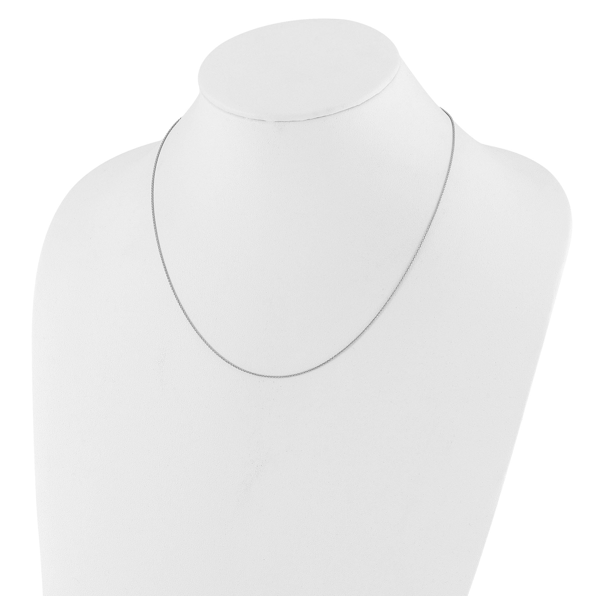 Sterling Silver RH-plated Adjustable .85mm D/C Spiga Chain Secondary image