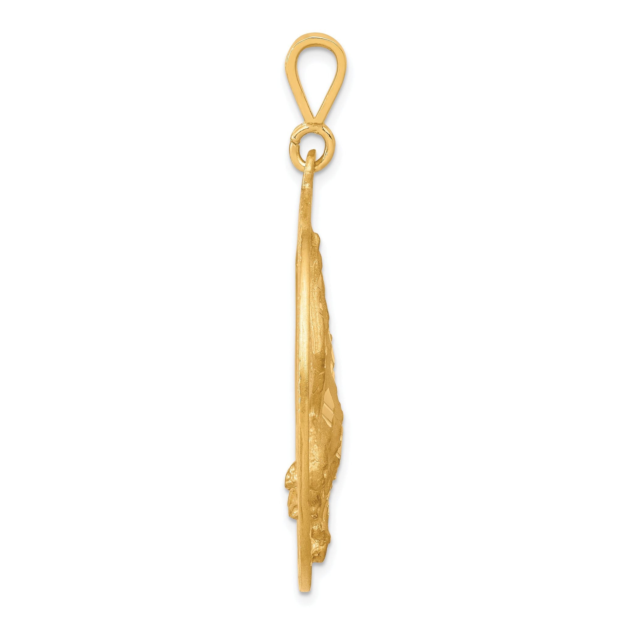 10K Gold Eagle Charm with Polished Finish and Solid Design Secondary image