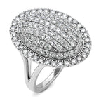 14k White Gold 2 1/4 carat Lab Grown Diamond VS/SI+ G+ Complete Fashion Ring