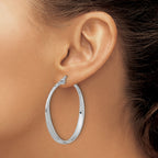 Sterling Silver Rhodium-plated Polished Hoop Earrings