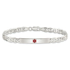 Sterling Silver Polished Medical Anchor Link ID Bracelet