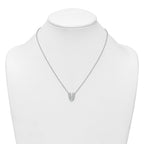 14k White Gold 1/2 carat Lab Grown Diamond VS+ F+ Complete Letter V 18 inch Initial Necklace