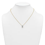 14k 2 1/2 carat Lab Grown Diamond VS+ F+ Radiant Complete 18 inch Four Prong Pendant Necklace
