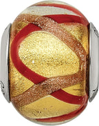 Sterling Silver Murano Glass Bead with Antique Finish Elegant Italian Design