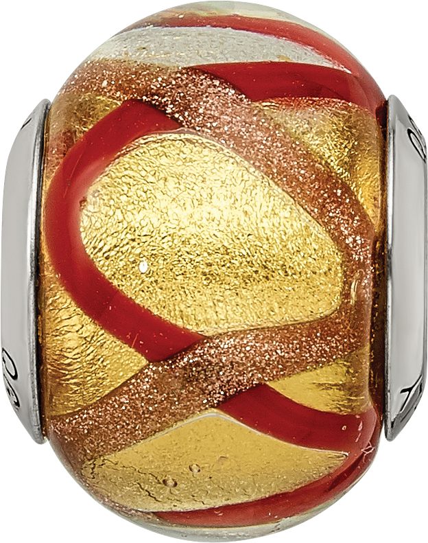 Sterling Silver Murano Glass Bead with Antique Finish Elegant Italian Design