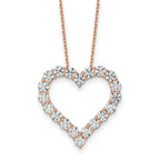 14k Rose Gold 3 carat Lab Grown Diamond VS/SI+ G+ Complete 18 inch Heart Pendant Necklace