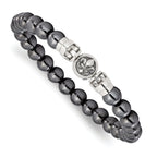 Sterling Silver Reflections 8mm Hematite Beaded 8in Bracelet/Bead not included, sold seperately