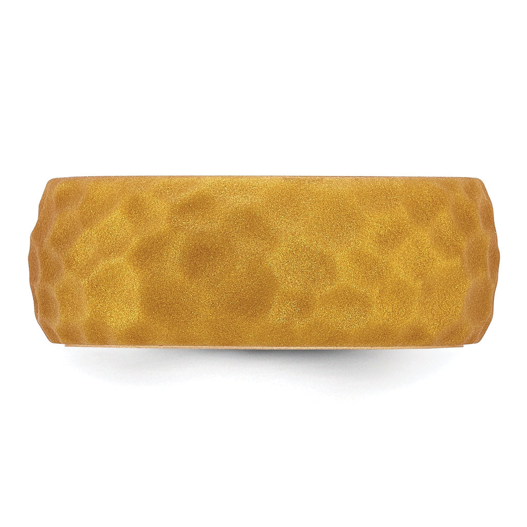 Hammered Wedding Band in Metallic Gold Silicone, 8.5mm