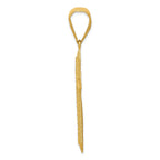 14K Gold Diamond-Cut Cross Pendant with Polished Finish Elegant Design