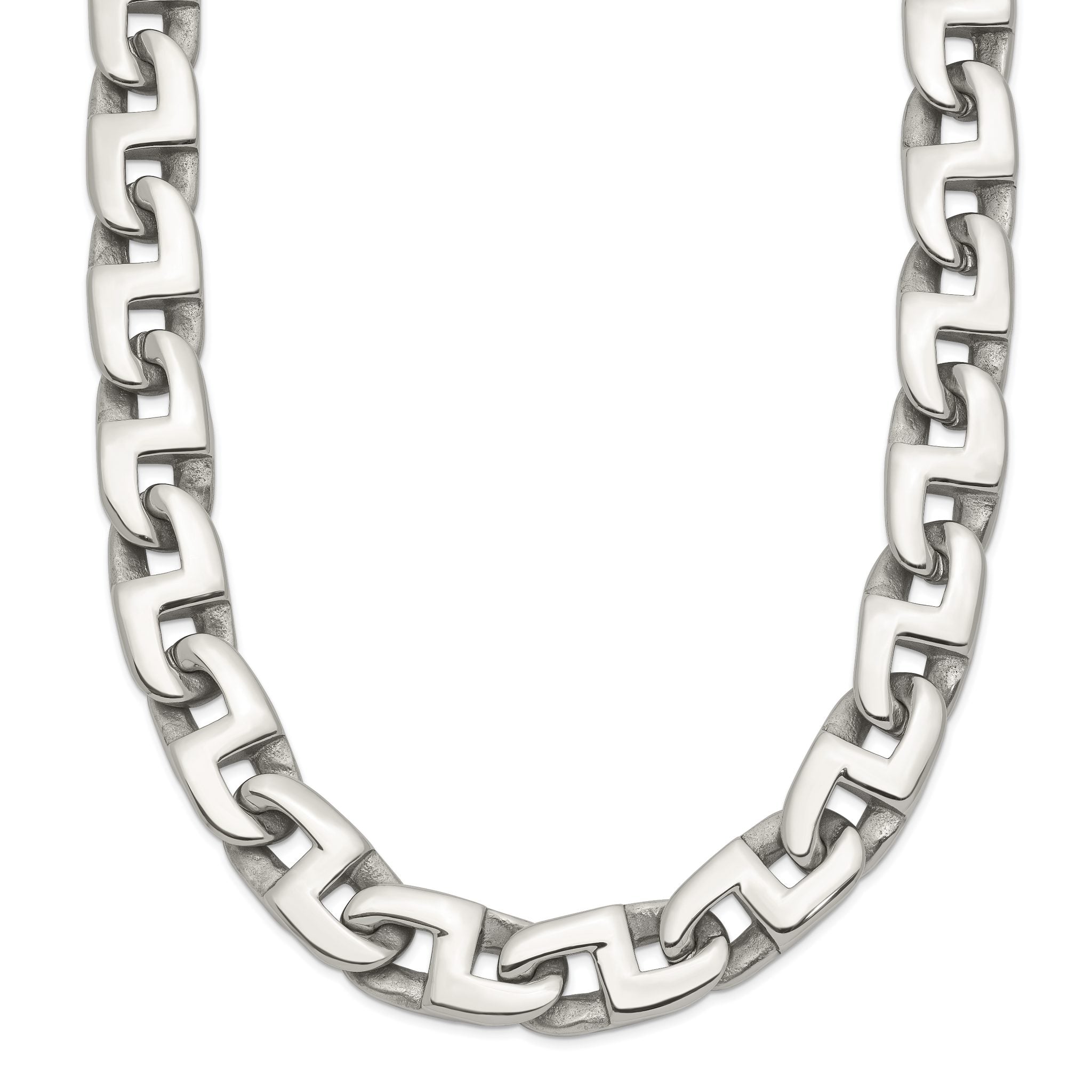 Sophia Jewelers Men's Polished Stainless Steel 24 Square Link Necklace Main image