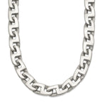 Sophia Jewelers Men's Polished Stainless Steel 24 Square Link Necklace