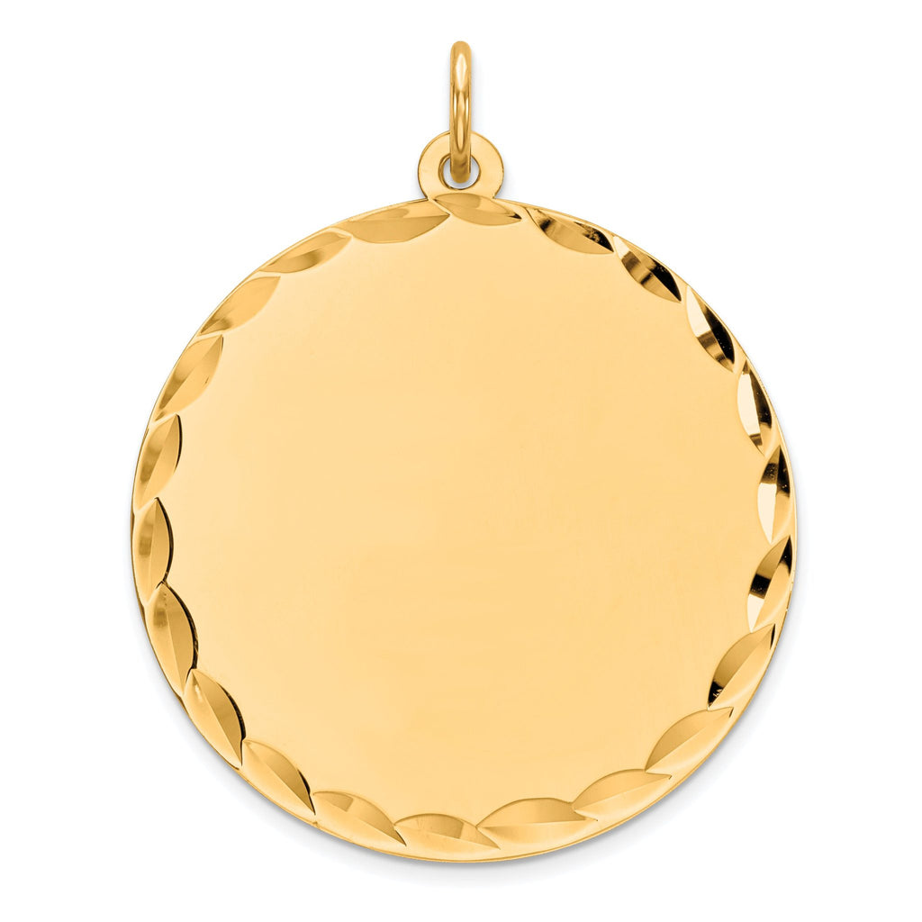 Engravable Round Disc Charm in Gold-Plated Sterling Silver - Sophia Jewelers