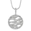 Sterling Silver 925 Necklace with Round CZ Pendant Elegant Women's Design
