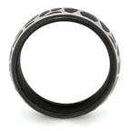 Edward Mirell Black Titanium Sterling Silver Two-Tone Polished Wedding Band