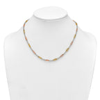 Sterling Silver Rose-tone and Gold-tone Polished 4.0mm Figaro Rope 18 Inch Necklace