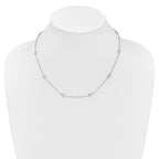 Sterling Silver Rhodium-plated 9-Station CZ Polished Necklace