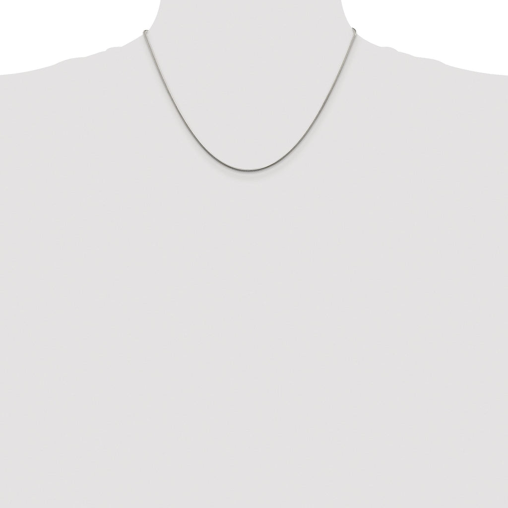 Snake Chain Necklace in Sterling Silver, 1.25mm