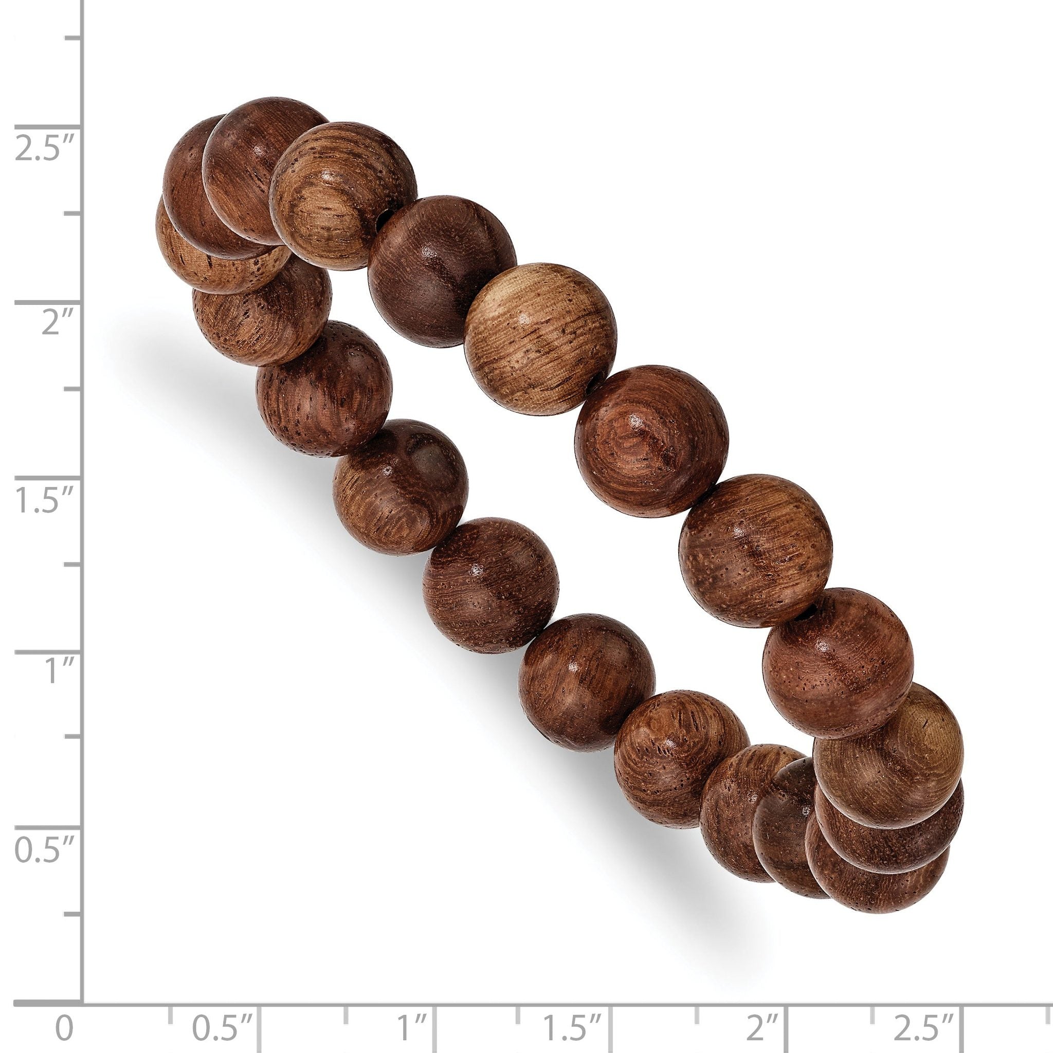 10mm Burma Padauk Wood Beaded Stretch Bracelet