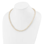 Sterling Silver Rhodium-plated 7-8mm White Near-Round Freshwater Cultured Pearl 7.25 inch Bracelet