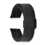 Matte Black Mesh Watch Strap in PVD-Plated Stainless Steel, 18mm