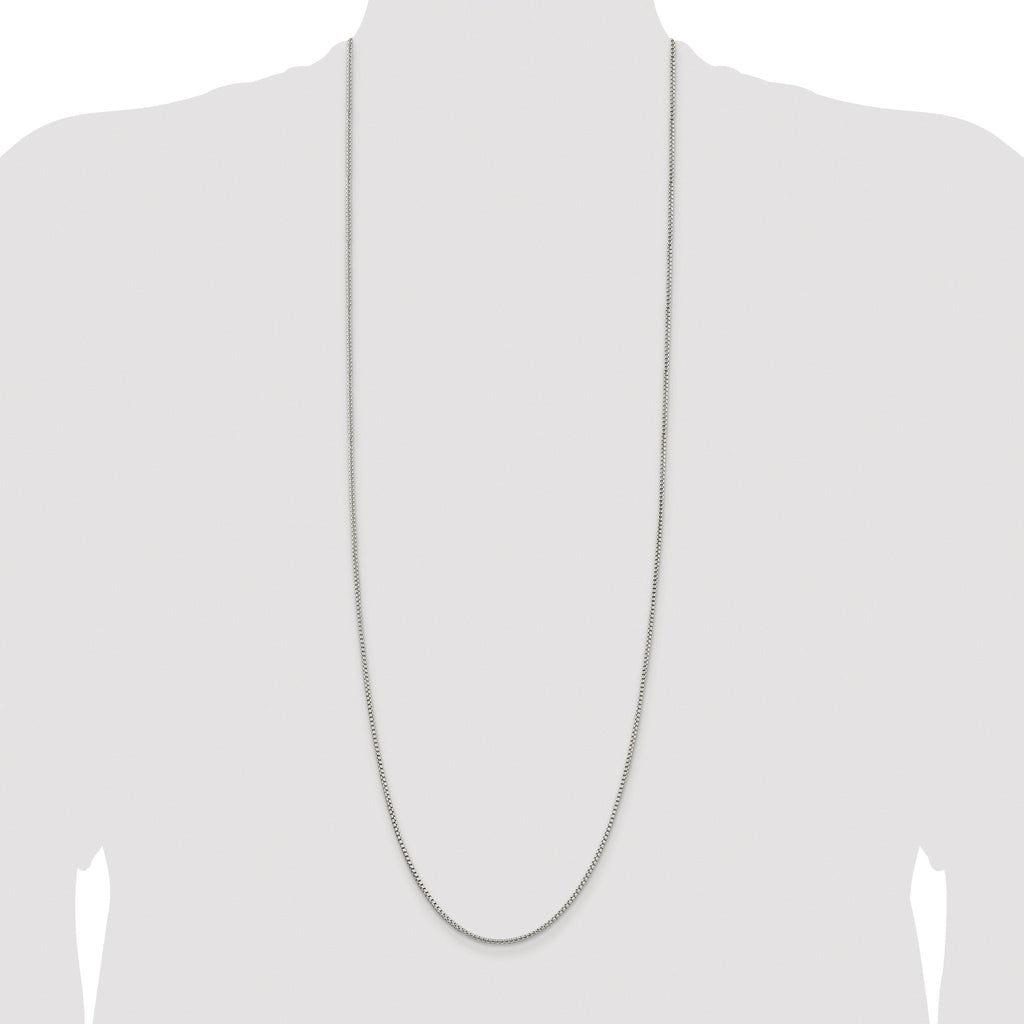 Round Box Chain Necklace in Sterling Silver, 1.75mm