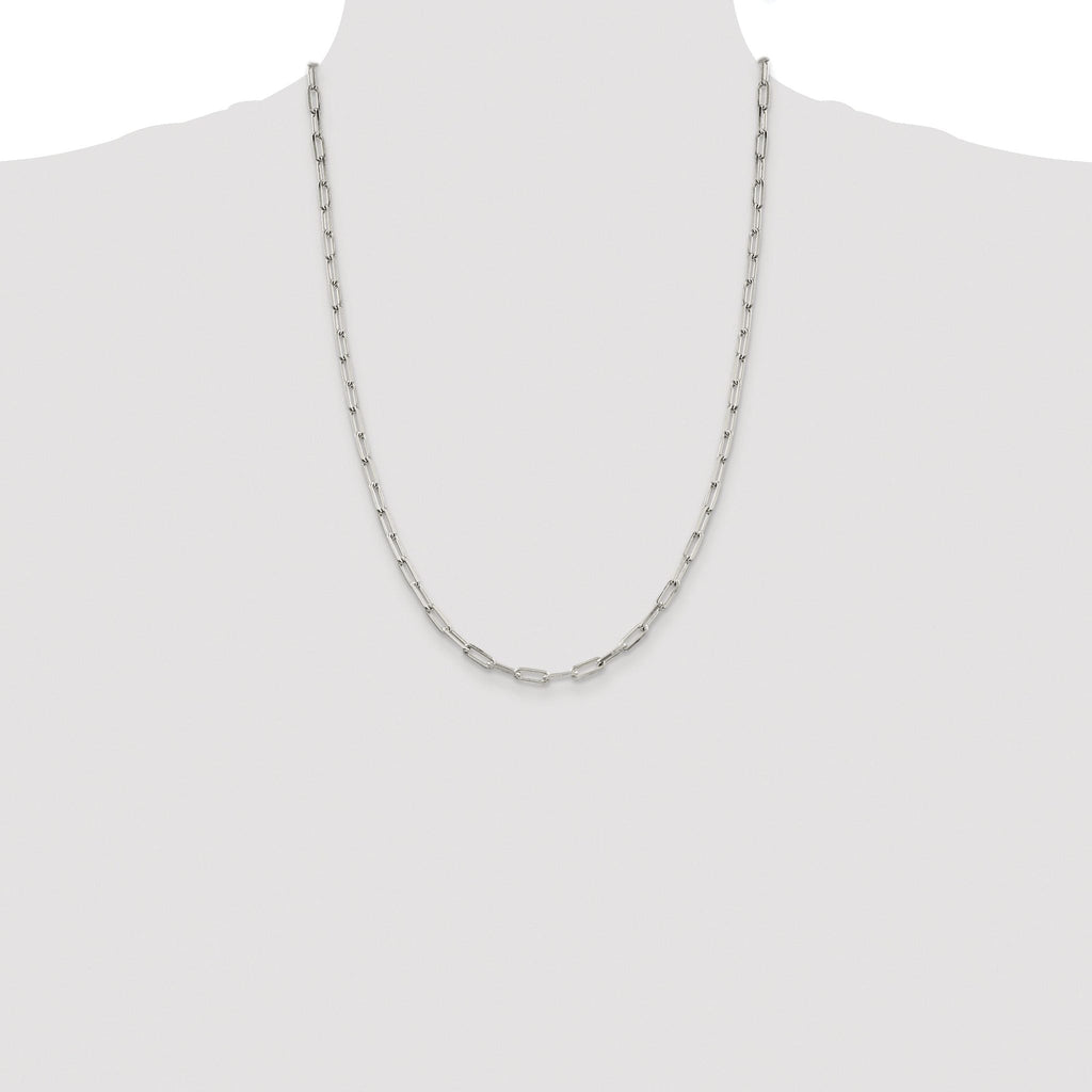 Elongated Open Link Chain in Sterling Silver, 4.25mm