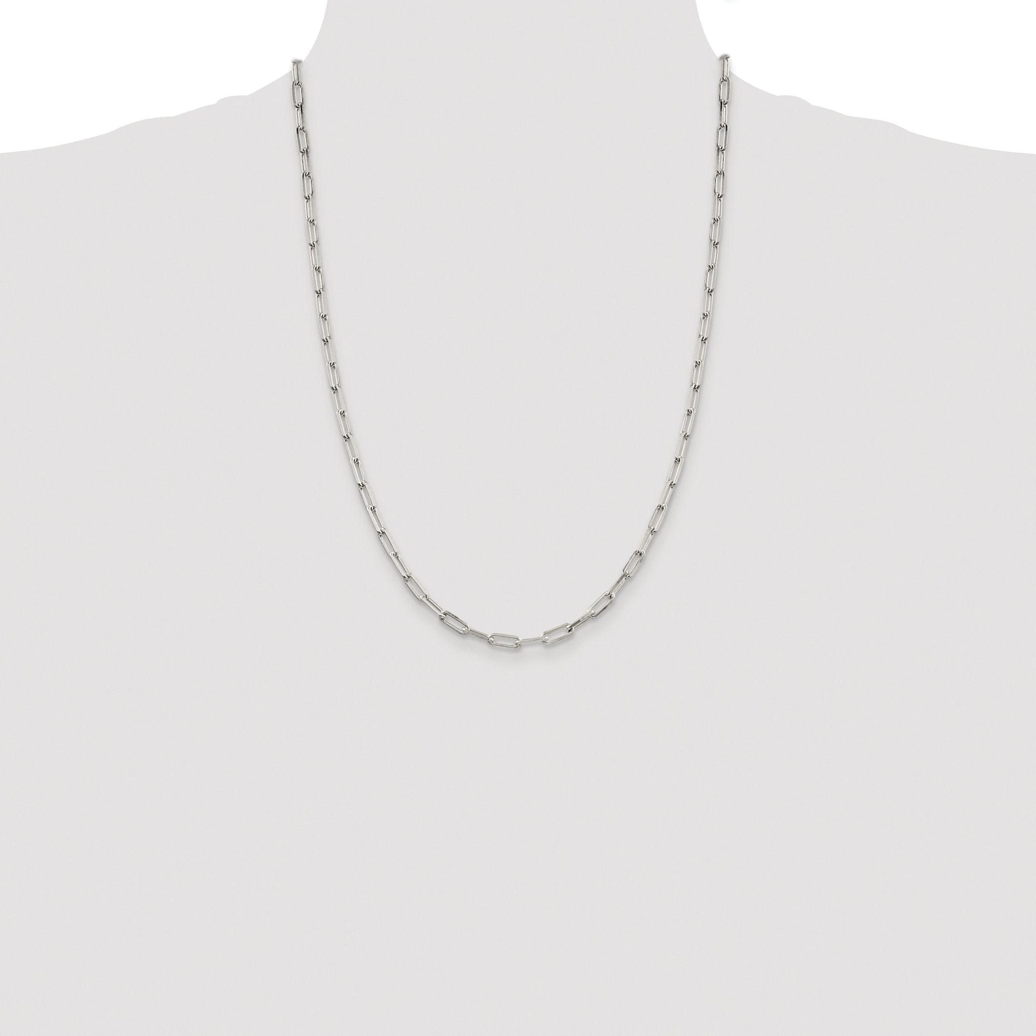 Elongated Open Link Chain in Sterling Silver, 4.25mm
